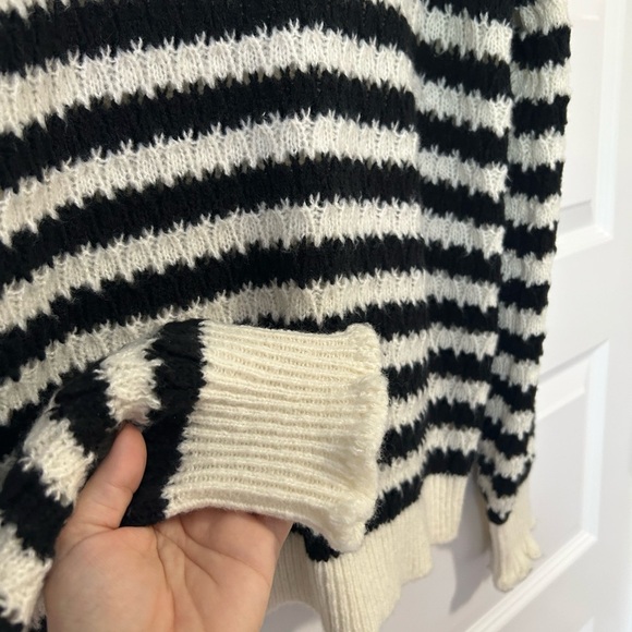 LOFT Black and White Striped Sweater - Picture 6 of 8